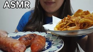 ASMR COMIDA  BATATA DOCE FRITA COM LINGUIÇA MUKBANG BRASIL EATING SOUND [upl. by Koren]