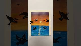 Sunset Bird Scene 🌅 acrylicpainting shorts [upl. by Elda286]