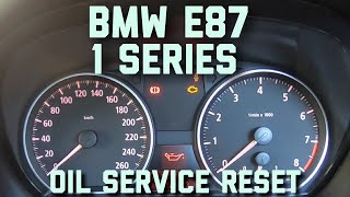 BMW E87 1 Series Oil Service Interval Reset [upl. by Akinimod]