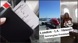 Flying NORWEGIAN PREMIUM CLASS from London to Los Angeles amp Hawaii [upl. by Adamsen]