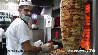 Shawarma Chicken amp Lamb Beef Cooked and Prepared Jeddah Arab Style 1080p [upl. by Heurlin600]