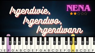 Nena  Irgendwie irgendwo irgendwann  Piano Tutorial Medium [upl. by Lecram]