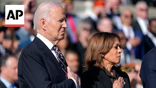 Biden and Harris appear together for first time since she lost the election [upl. by Attelrahs]