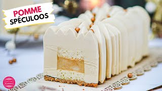 Recette de bûche pomme spéculoos  facile et délicieuse pour Noël [upl. by Yme]