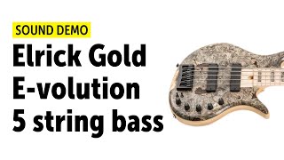 Elrick Gold Evolution 5 string bass Sound Demo no talking [upl. by Holly-Anne]