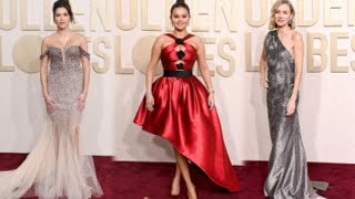 A Starry Affair Captivating Fashion Moments at the 2024 Golden Globes Red Carpet [upl. by Gazzo461]