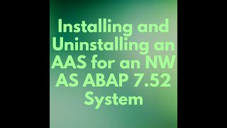 Installing and Uninstalling an AAS for an NW AS ABAP 7 52 System [upl. by Lehmann]