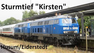 Sturmtief Kirsten trieb mich an die Marschbahn nach Husum  Alex E AE 363 [upl. by Prager697]