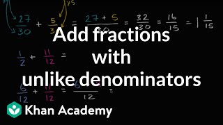 Adding fractions with unlike denominators [upl. by Enneiluj]