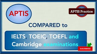 APTIS compared to IELTS TOEFL TOEIC and CAMBRIDGE EXAMS [upl. by Trebornhoj297]