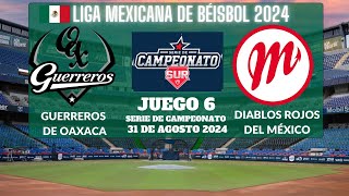 ⚾️Guerreros vs Diablos Rojos⚾️Donde Verlo EN VIVOLiga Mexicana de Beisbol Serie de Campeonato 2024 [upl. by Anomahs]