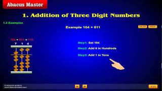 Abacus Addition of 3 Digit Numbers [upl. by Forster]