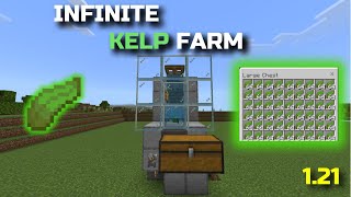 NEW EASY INFINITE KELP FARM For Minecraft Bedrock 121 [upl. by Anelhtac]