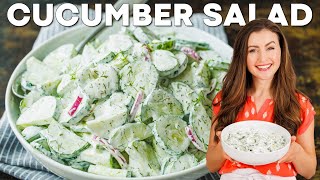 Creamy Cucumber Salad Recipe  Easy and Delicious [upl. by Garry]