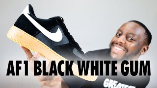 Nike Air Force 1 Black Summit White Gum On Foot Sneaker Review QuickSchopes 740 Schopes FQ8714 004 [upl. by Innaig876]