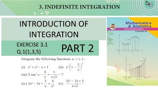 Part 2 Exercise 31  Q1  3 Indefinite Integration [upl. by Reinhard880]