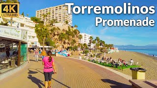 Walking Around Torremolinos Promenade Malaga in January 2023 Ultra HD 60fps [upl. by Drarreg]