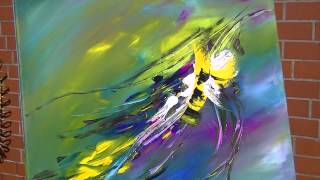 Abstract Painting Demonstration Abstrakte Acrylmalerei Bumblebee at Springtime [upl. by Nibroc393]