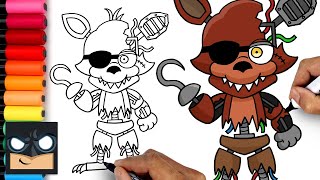 How To Draw Withered Foxy  Five Nights at Freddys [upl. by Natty]