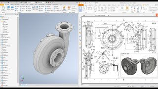 Autodesk Inventor 2021 Tutorial E10  Centrifugal pump body [upl. by Iverson]