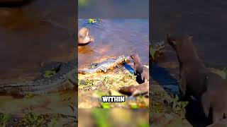 Crocodile vs Giant Otters A Fight for Survival shorts viralvideo [upl. by Jake]