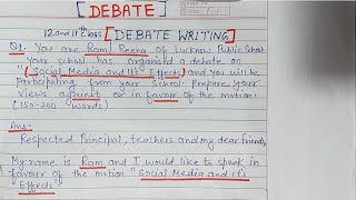 DEBATE WRITING 11TH AND 12TH CLASS PART4 [upl. by Petrie]