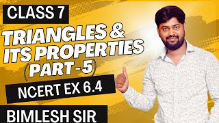 TRIANGLES amp ITS PROPERTIES  PART 5   NCERT EXERCISE 64 SOLUTION  CLASS 7 [upl. by Saberio]