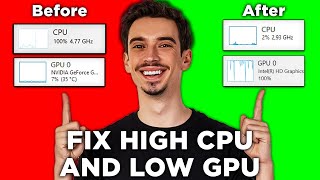 How To Fix High CPU Usage And Low GPU Usage 2024  Full Guide [upl. by Harleigh988]