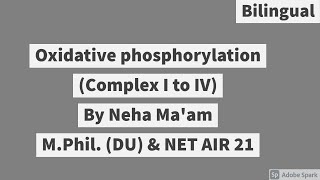 Oxidative phosphorylation  Bilingual  CSIR NET Life Sciences  Msc  Respiration  Bioenergetics [upl. by Aleydis]