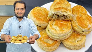 Puff Pastry Recipe  Step by Step Puffy Keema Patties [upl. by Spitzer85]