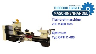 ID 28203 Tisch Drehmaschine Optimum Typ OPTI D 480 [upl. by Osterhus659]