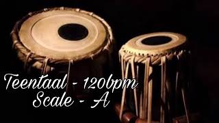 Teentaal ｜ 120 BPM ｜ Scale A ｜ Tabla with Tanpura online video cutter com [upl. by Adrienne183]