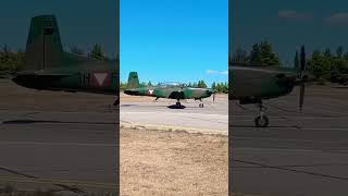 Austrian Air Force Pilatus PC7 taxiing at Tanagra Air Force base Greece austrianairforce [upl. by Nwahsem258]