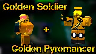 Golden Soldier and Golden Pyromancer Tower Defense Simulator [upl. by Atsirtal167]