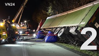 17112020  VN24  Teil 2  Bergung eines Sattelzuges auf der A44  abgefangen mit Catchbags [upl. by Milburn]