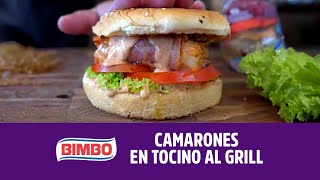 Hamburguesa de camarones con tocino  Bimbollos Parrilleros Bimbo [upl. by Goda]