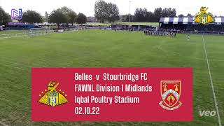 Highlights Belles 0 Stourbridge FC Women 3  021022 [upl. by Aihcila]