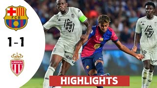 AS Monaco vs Barcelona 11  Match Highlights  UEFA Champions league [upl. by Sweet]