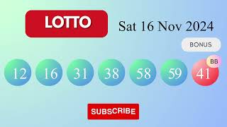 Lotto Draw Results on Sat 16 Nov 2024 The National Lottery UK [upl. by Ardnahcal292]