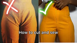 How to cut and sew a trouserpant without wrinkles [upl. by Leahcimdivad862]