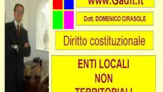 VIDEO LEZIONE DIRITTO COSTITUZIONALE ENTI LOCALI NON TERRITORIALI [upl. by Afrikah]