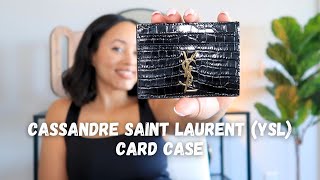 YSL CrocodileEmbossed Leather Card Case  Torri D [upl. by Eniarda]