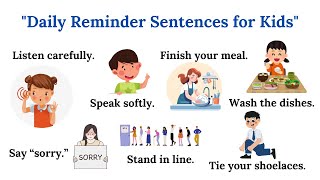 quotDaily Reminder Sentences for Kids100 Simple Daily Instructions for Kidsimprove English with kids [upl. by Brackett]