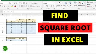 Find Square Root  Using Excel Formula  Square Root Trick [upl. by Aihsila689]