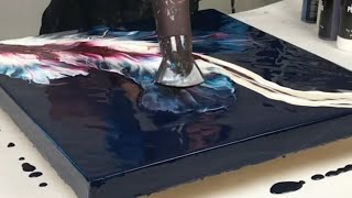 Acrylic Pour with a Hairdryer  Simple but Gorgeous Colors [upl. by Aitital]