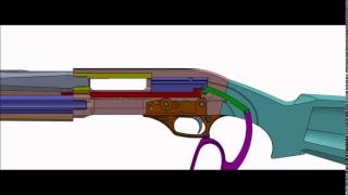 Pardus LAX12 Lever Action Shotgun  Internal Mechanism [upl. by Annaj]