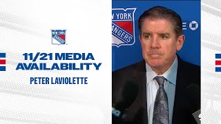 NYR at CGY Peter Laviolette Postgame Media Availability  November 21 2024 [upl. by Ashleigh]