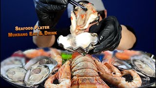 SEAFOOD PLATER MUKBANG  LOBSTER TAIL  JUMBO OYSTERS  SALMON SASHIMI  EAT amp DRINK  YEN AN UONG [upl. by Alial351]