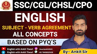 ENGLISH 2024 CLASS5 SUBJECT VERB AGREEMENT NEW BATCH FOR SSC BANK CGL CDS MTS STATE EXAM [upl. by Pirozzo]