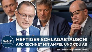 TINO CHRUPALLA AfD rechnet bei Generaldebatte im Bundestag mit Ampel und CDU ab [upl. by Ynohtnaeoj]